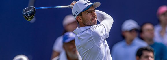 Ortiz en la pelea en inicio del VidantaWorld Mexico Open